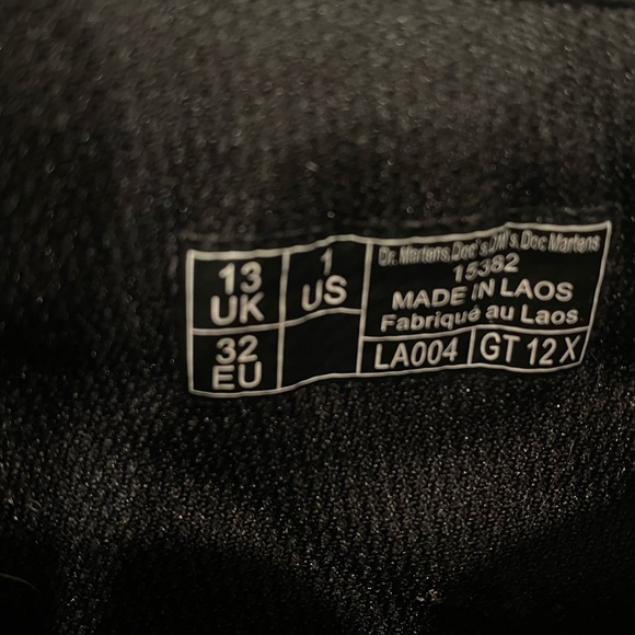 Doc Martens Girl Black Zip up Lace Combat Boots Size 1 Condition - Picture 6 of 8